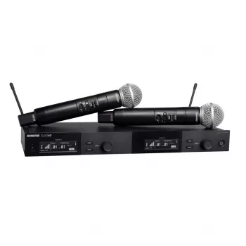Shure SLXD24DE/SM58-G59 - digitales Dual-Funksystem mit zwei Sendern/Handmikrofonen (470 – 514 MHz)