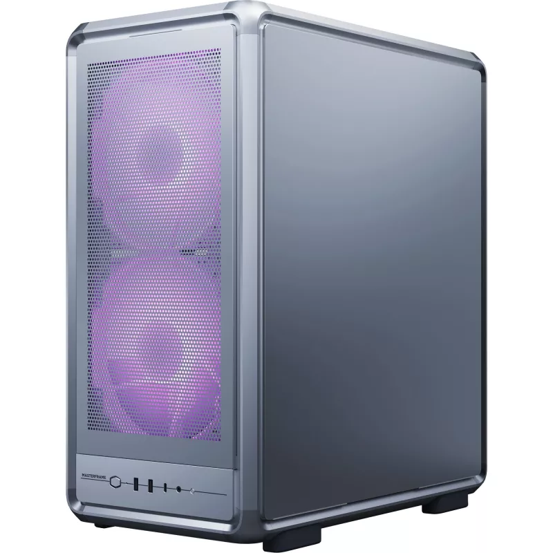 PC Midi Tower Cooler Master MasterFrame 500 Mesh — Schwarz mit transparenter Seite, unterstützt ATX-Netzteile, 2x200mm vorne + 1x120mm hinten, 2,5 Zoll/3,5 Zoll Laufwerke
