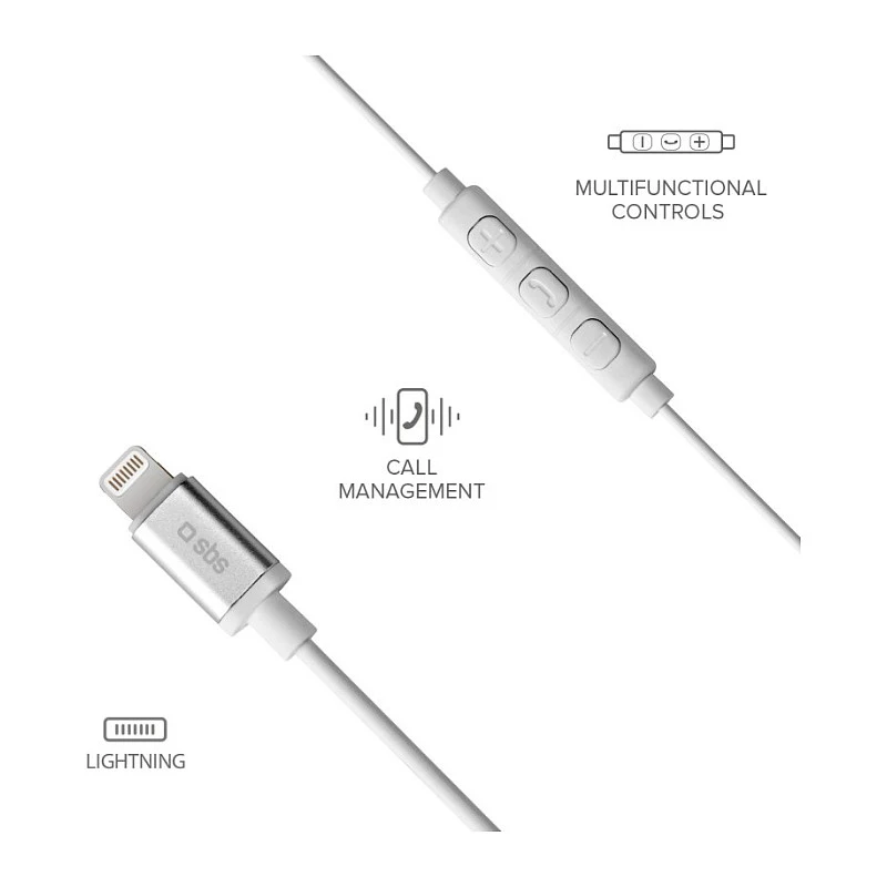 SBS TEINEARLIGHTW - Kopfhörer - In-Ear - Anrufe & Musik - Weiß - Knopf - Buttons