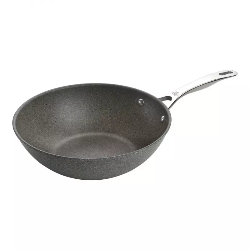 Wok Ballarini 75002-815-0 Rund Anthrazit 30 cm, Aluminium, 6-lagige Granit/Titan-Antihaftbeschichtung