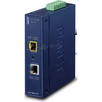 PLANET Industrial 1-Port Netzwerk-Medienkonverter Blau SFP IP30