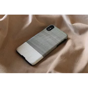 Smartphone-Hülle man and wood für iPhone X/XS — schwarz, schützende Hartschalen-Rückseite