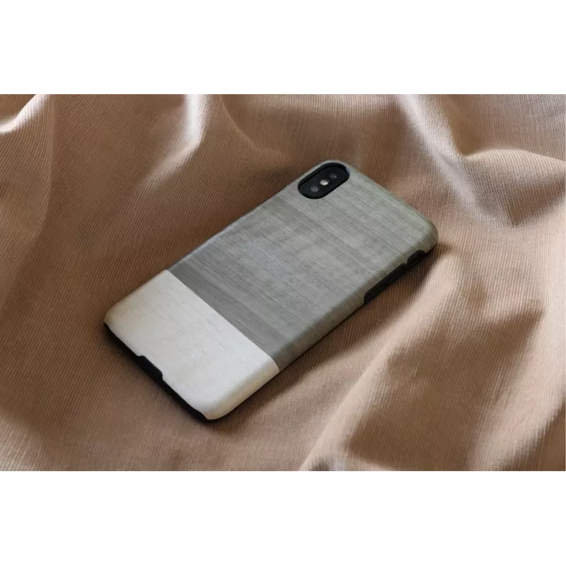 Smartphone-Hülle man and wood für iPhone X/XS — schwarz, schützende Hartschalen-Rückseite