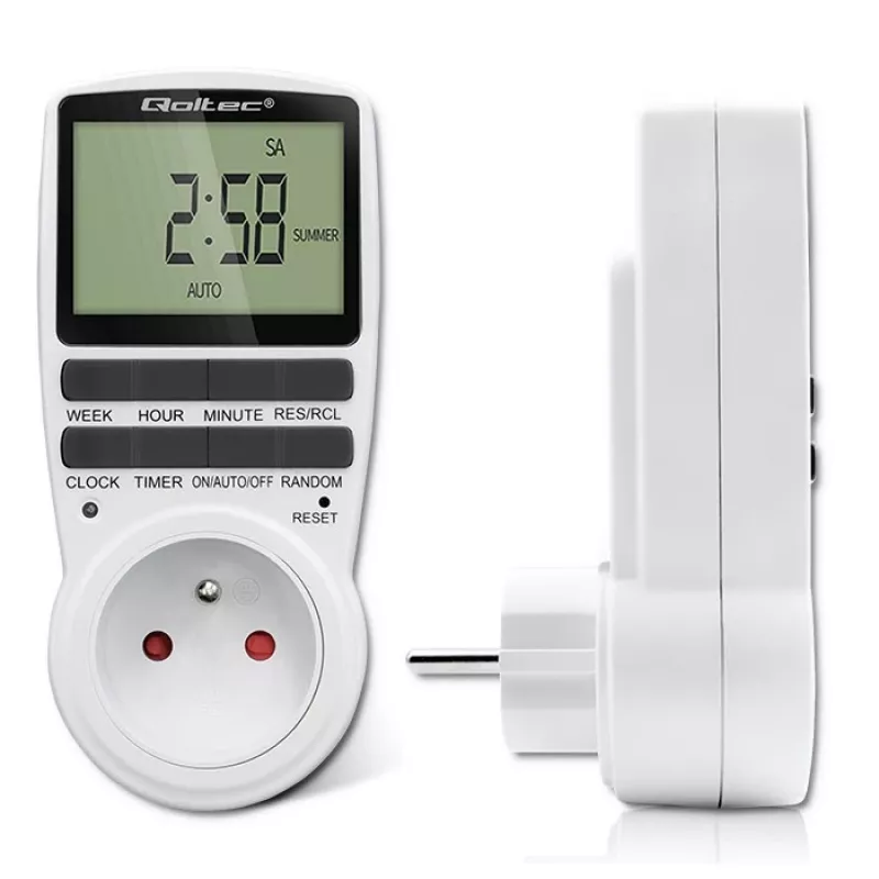 Elektronischer Timer QOLTEC PC0628 mit LCD-Anzeige, 24-Stunden-Countdown