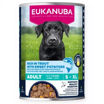 EUKANUBA Hundenassfutter Dose 400 g — Nassfutter für ausgewachsene Hunde, Huhn & Gemüse