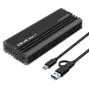 Externes SSD-Gehäuse QOLTEC NV2270 für M.2 SATA/NVMe-Laufwerke, USB-C, bis zu 2 TB