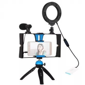 Blogger-Kit mit LED-Ringlicht, Stativ, Handyhalter und Mikrofon