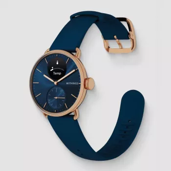 Withings ScanWatch 2 - Uhr mit EKG, Herzfrequenz, SpO2, Aktivitäts- und Schlaftracking (38 mm, Blau Roségold)