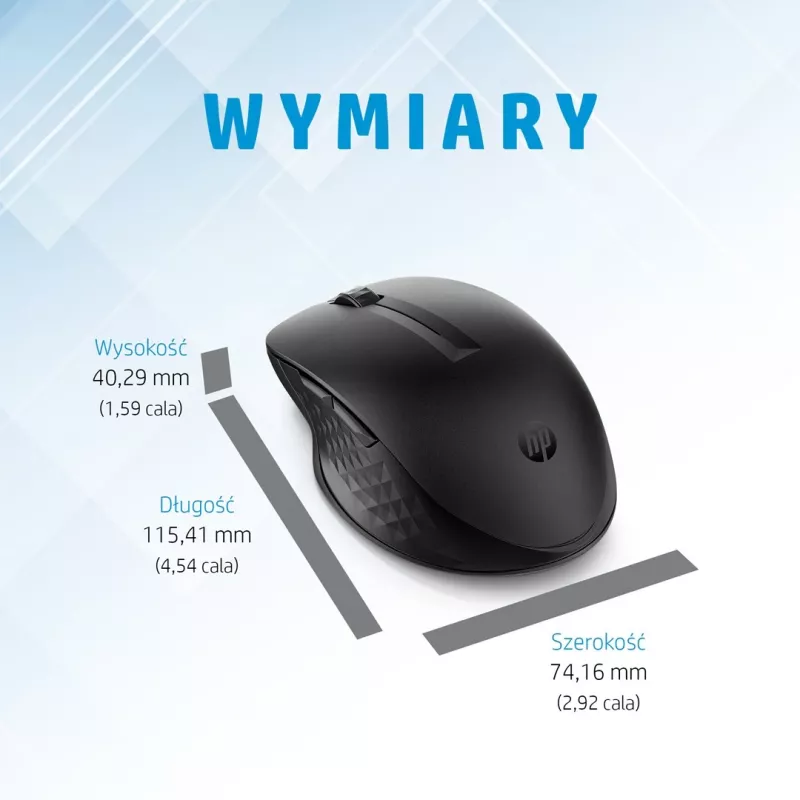 HP 435 Multi-Device Wireless-Maus, beidhändig, RF Wireless + Bluetooth, 4000 DPI, Schwarz