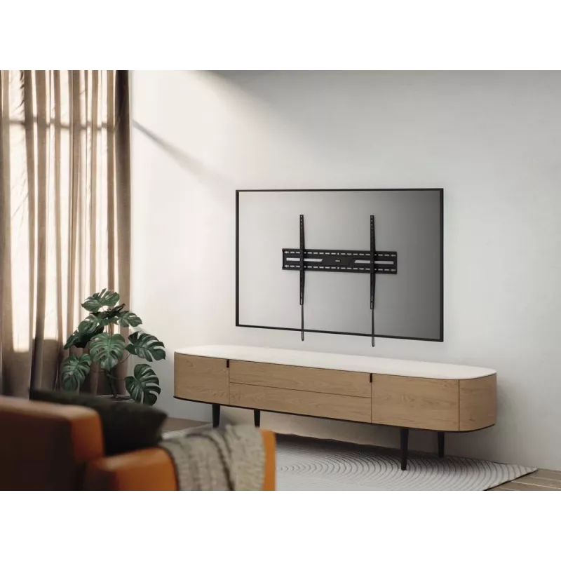 Feste TV-Wandhalterung GEMBIRD WM-100F-01 für 43–100 Zoll Bildschirme, Stahl, max. Belastung 75 kg, VESA 75x75–900x600