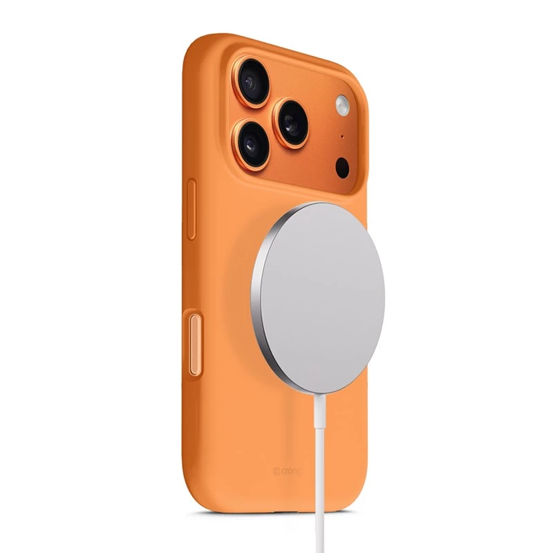 Schützende MagSafe-Hülle Crong für iPhone 17 Pro – Orange