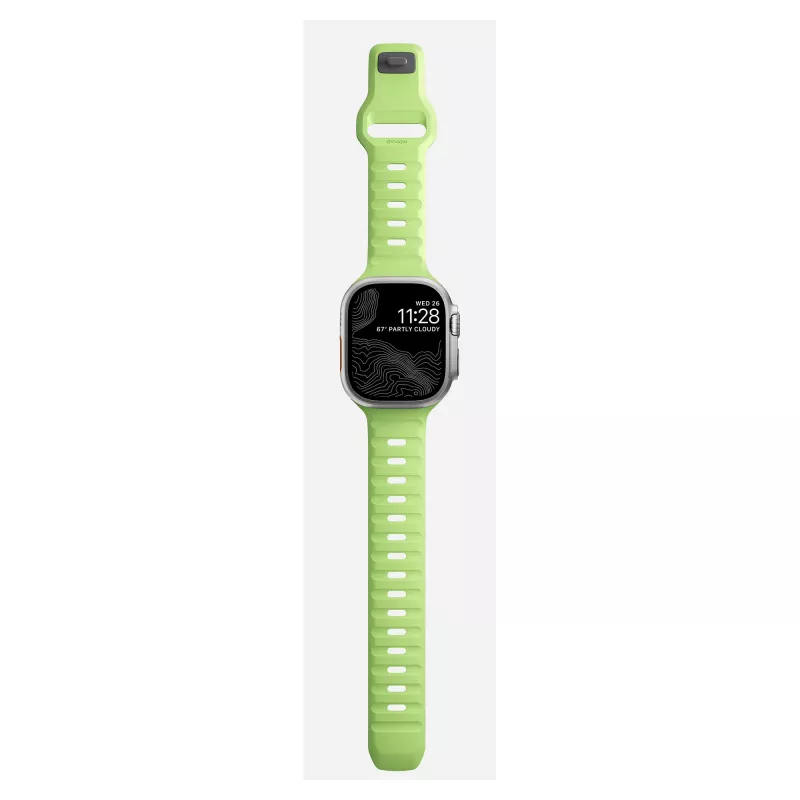 Band Nomad Sport Band Hellgrün Gummi — Breite 21,5 mm, Handgelenk 160–195 mm