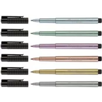 Kugelschreiber Faber-Castell 167351 Silver Stick, schwarz und silber, 1 Stück