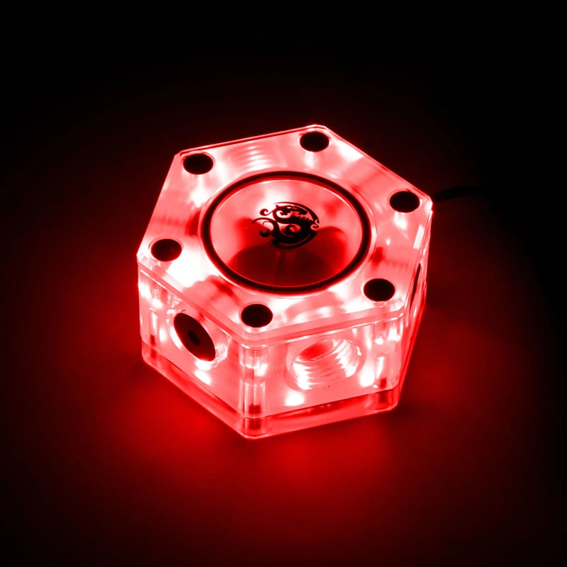 Durchflussanzeiger BitsPower Hexagon Flow Indicator-RGB BP-HFI-RGB — RGB-Beleuchtung, hexagonales Design