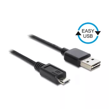 DELOCK Kabel EASY-USB 2.0 Typ-A Stecker > USB 2.0 Typ Micro-B Stecker 50 cm schwarz