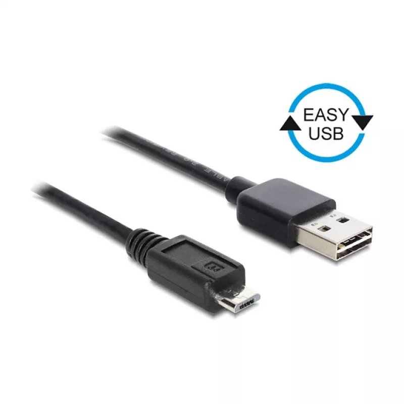 DELOCK Kabel EASY-USB 2.0 Typ-A Stecker > USB 2.0 Typ Micro-B Stecker 50 cm schwarz