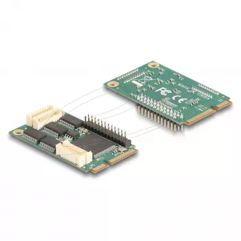 Interner Mini-PCIe-Schnittstellenadapter DELOCK 95279 — Serieller Host, Mini-PCIe-Ausgang, RS-232-Unterstützung, 460,8 Kbit/s, FIFO 256 B, 30×51×10 mm