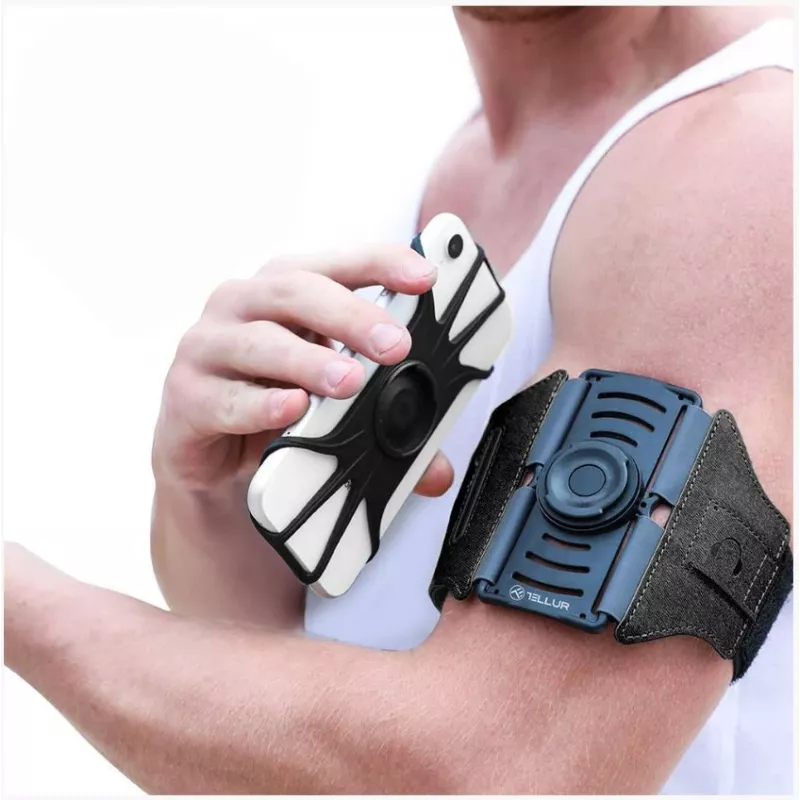 Armband Tellur A100 Schwarz verstellbare Passform für Smartphones — Sportarmband, Universalgröße