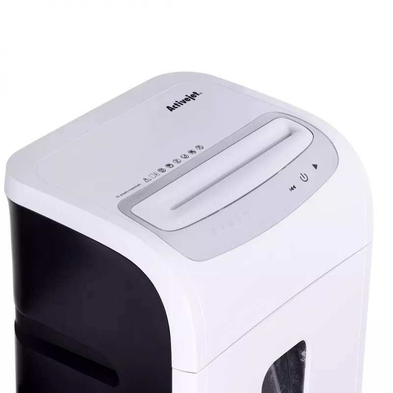 Aktenvernichter Activejet ASH-1602M, P-5, 28 l, 2x14 mm Schnitzel, weiß