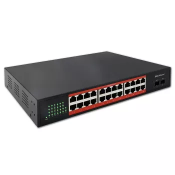 Netzwerk-Switch QOLTEC Gigabit Ethernet PoE 24xRJ45 2xSFP