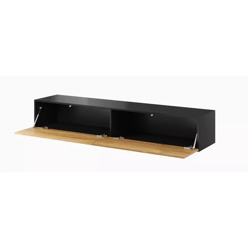 Cama Wohnzimmer-Schrankset VIGO 1 schwarz/Wotan-Eiche