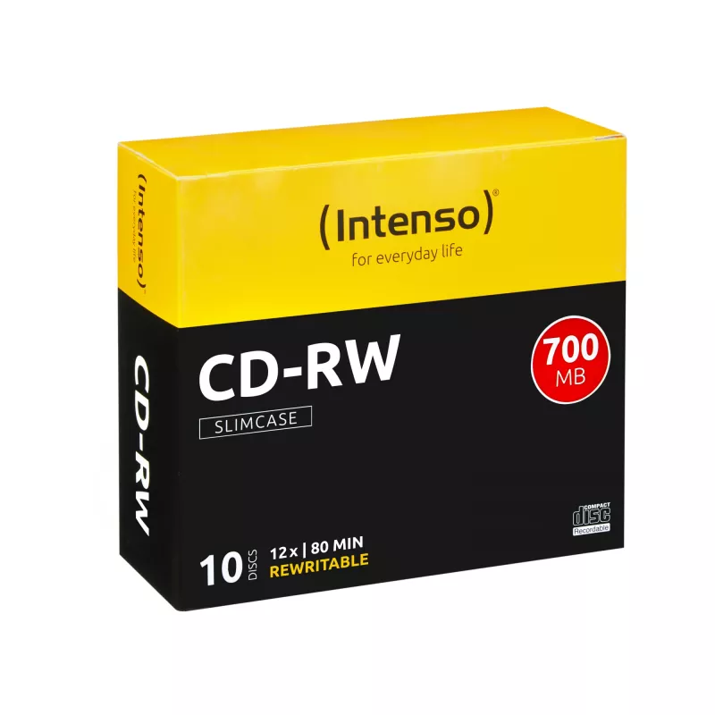 Wiederbeschreibbare CD-RW INTENSO 700 MB / 80 min, 12x, 10er-Pack, 120 mm (Slimcase)