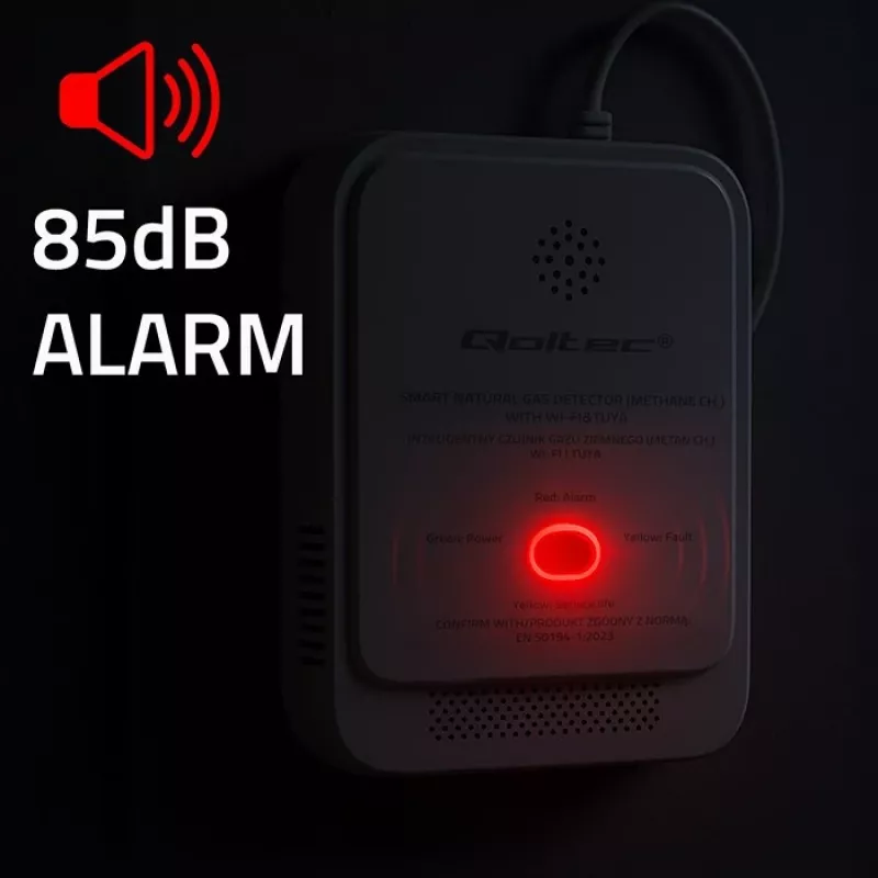 Gasleckdetektor QOLTEC NG Tuya — Erdgas (CH4)-Detektor, smart Tuya-kompatibel
