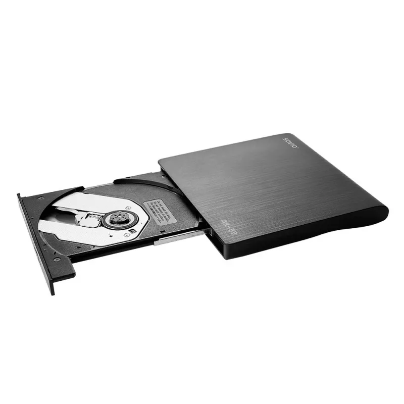 SAVIO AK-59 Externer schlanker CD/DVD-Brenner R/RW - USB-C/USB-A, schwarz