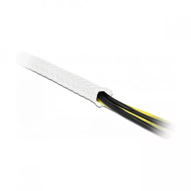 Geflechtschlauch DeLOCK 20806 10 m x 25 mm weiß