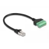 DeLOCK RJ45-Kabel Cat.6 Stecker auf Klemmleistenadapter 30 cm Schwarz Grün