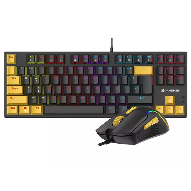 Tracer HORNET 87 Tastatur Maus inklusive Gaming USB QWERTY Englisch Schwarz, Gelb