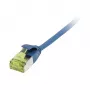 Patchkabel RJ45, CAT6A 500MHz, 0,15m, Blau, U/FTP, Slimline Rundkabel d=3,8mm, TPE/LSZH (Superflex), AWG32, mit Cat.7 Rohkabel, Synergy 21 (S217330V3)