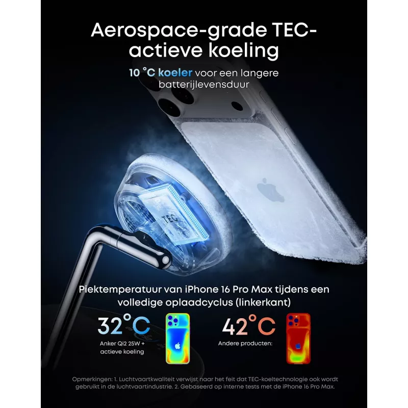 Anker Prime Wireless Charging Station Qi2.2 25W kabelloses Laden (3-in-1, MagGo, AirCool, Dock Stand) inkl. Netzteil