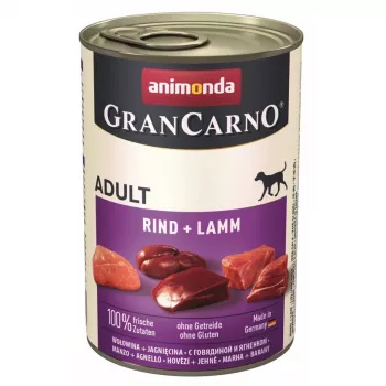 ANIMONDA GranCarno Adult Rind und Lamm - Nassfutter für Hunde - 400 g