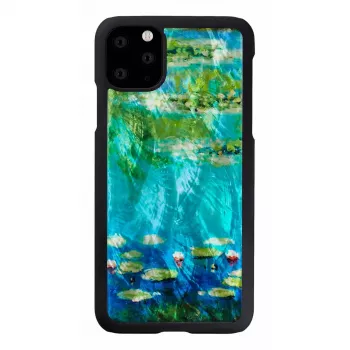 Handyhülle iKins für iPhone 11 Pro Max – Seerosen-Design, schwarz