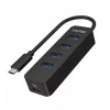 USB-Hub Unitek uHUB Q4 – 4-Port USB 3.2 Gen 1 (Typ-A) Hub, USB-C Host, 5 Gbit/s, 10 W, schwarz