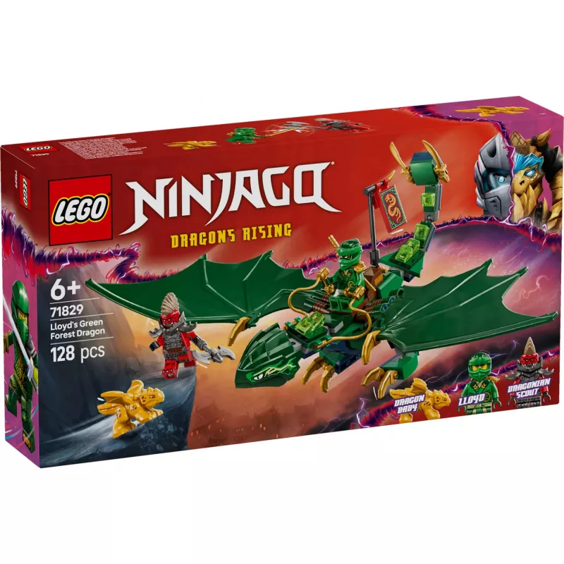 Bauspielzeug LEGO NINJAGO 71829 Lloyds Grüner-Wald-Drache, 128 Teile, 2 Minifiguren, ab 6 Jahren