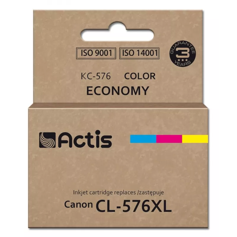 Kompatible ACTIS-Patrone KC-576 für Canon Drucker — Blau, Rot, Gelb, 15 ml, Standardleistung