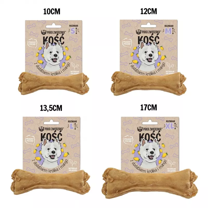 PAKA ZWIERZAKA Knochen mit Kaninchen und Mango M 12 cm - Hundesnack - 55g
