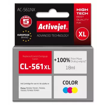 Activejet AC-561NX Tinte (Ersatz für Canon CL-561XL; Supreme; 18 ml; Farbe: Cyan, Magenta, Gelb)