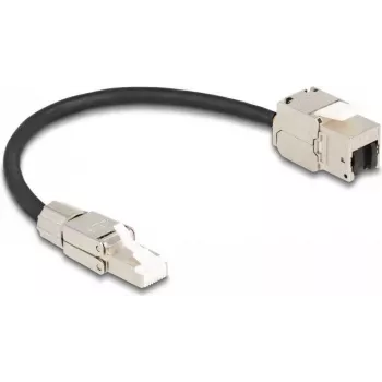 DeLOCK Kabel RJ45-Stecker Feldkonfektionierung auf Keystone-Modul RJ45-Buchse Cat.6A 25 cm