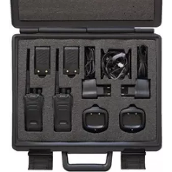 Digitales Handfunkgerät Stabo Koffer FT-Digi-82 mit 2× Li-Ion 1650 mAh Akkus und 2× Tischladegeräten