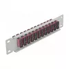 Glasfaser-Patchpanel DeLOCK 10 Zoll 12 Port SC Duplex Violett 1U Grau