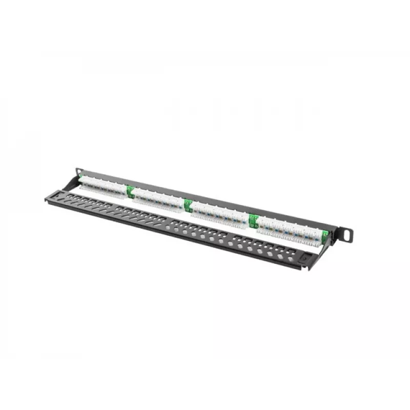 Lanberg PPU5-0024-B - RJ-45 - Cat5, Cat5e - Schwarz - Metall - Rackeinbau - 0,5HE (PPU5-0024-B)