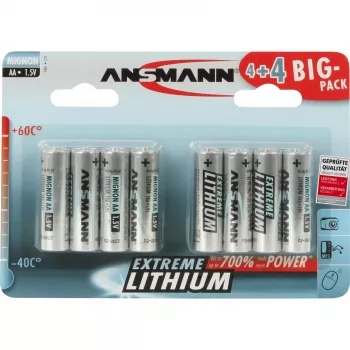 Einwegbatterie Ansmann 4+4 Lithium AA
