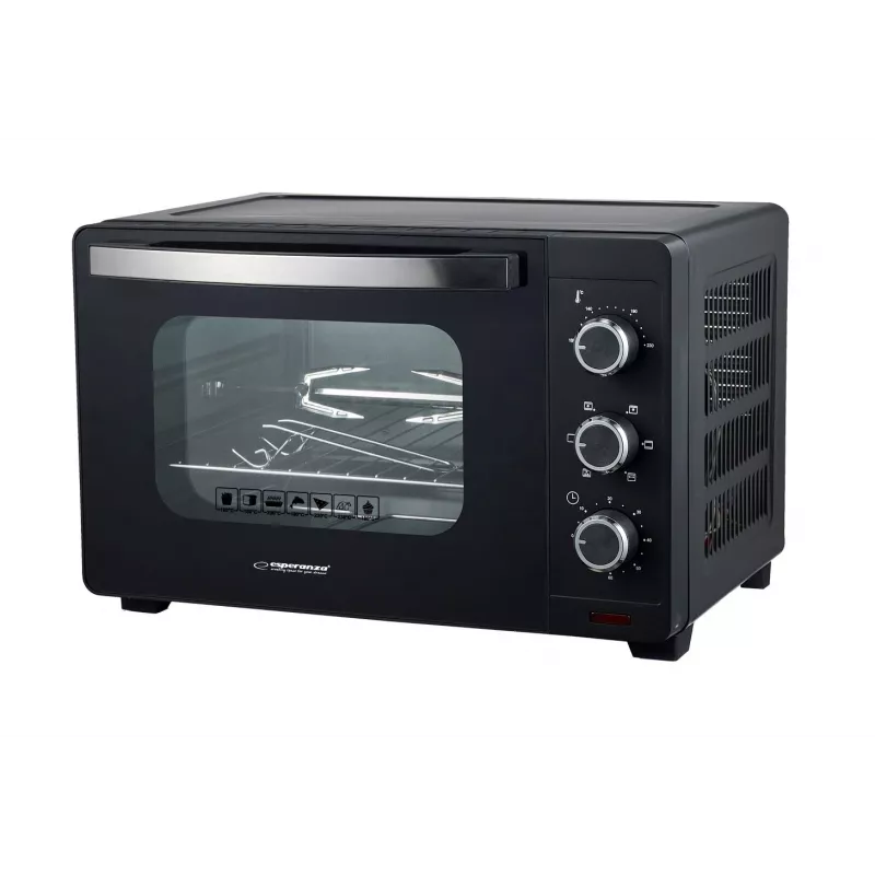 Mini-Backofen ESPERANZA EKO006N – 25 L kompakter elektrischer Tischbackofen, 1600 W, Konvektion, Drehregler