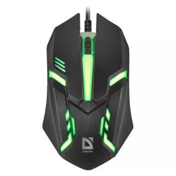 Kabelgebundene optische Maus DEFENDER CYBER MB-560L — beidhändig, 1200 DPI, USB Typ-A, 2 Tasten, schwarz
