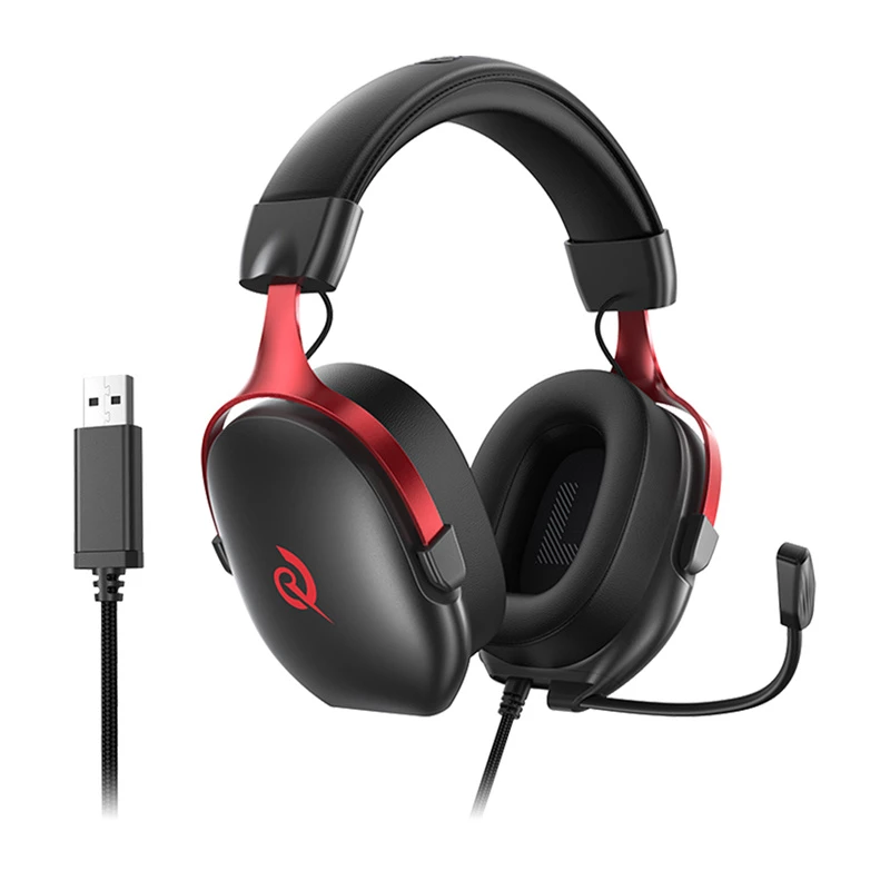 Kabellose Gaming-Kopfhörer QCY Heroad VN200 (schwarz-rot) — ohrumschließend, Mikrofon, Bluetooth