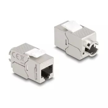 DeLOCK Keystone-Modul RJ45-Buchse auf LSA Cat.6A schlank werkzeugfrei