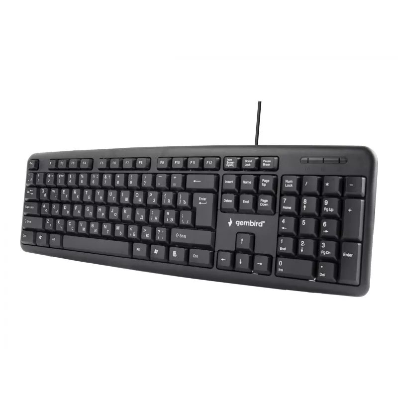 Tastatur Gembird KB-U-103-RU Büro USB QWERTY Englisch Russisch Schwarz